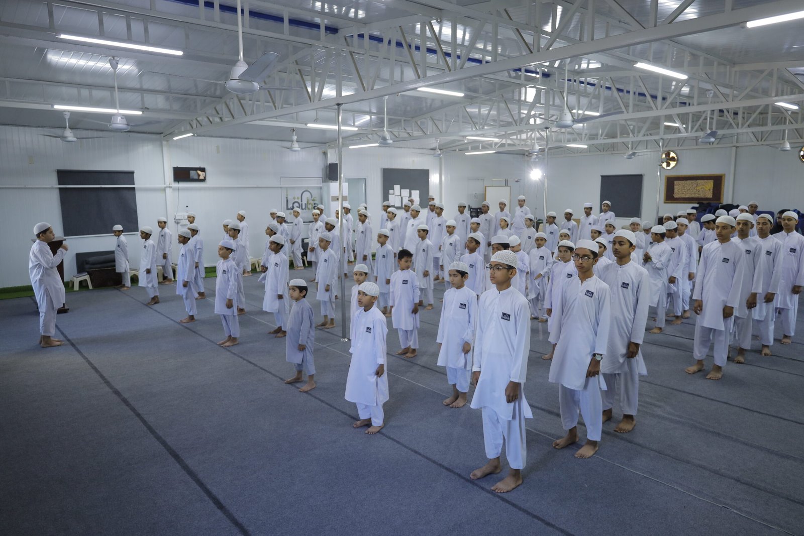Students are standing in hall