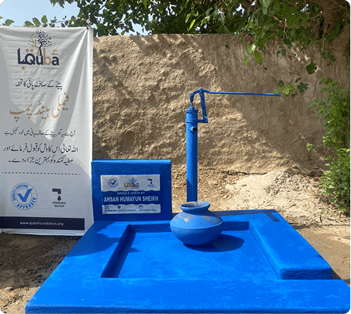 water charity through this water hand pump